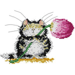 (21*17cm)14ct Stamped Cross Stitch - Cotton Cat