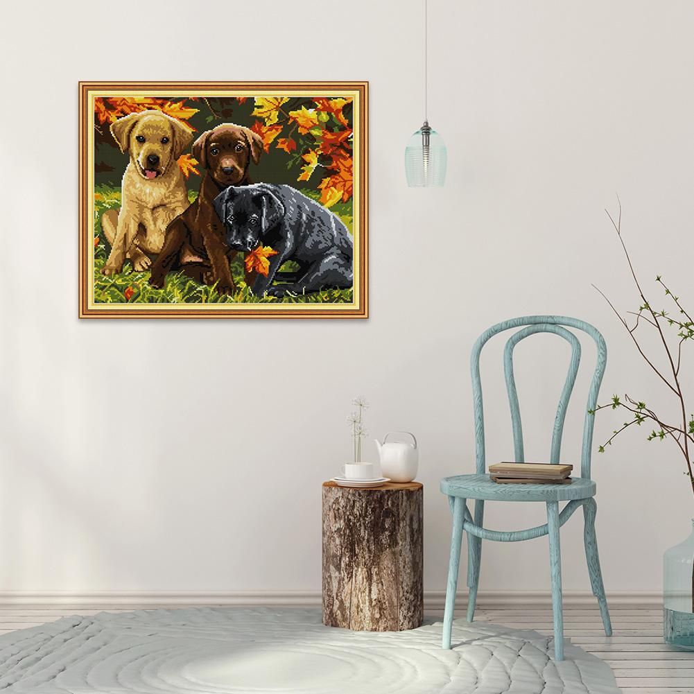 (48*40cm)14ct Stamped Cross Stitch - Dog