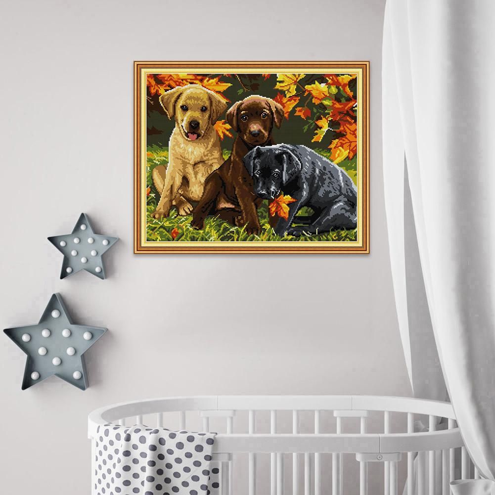 (48*40cm)14ct Stamped Cross Stitch - Dog