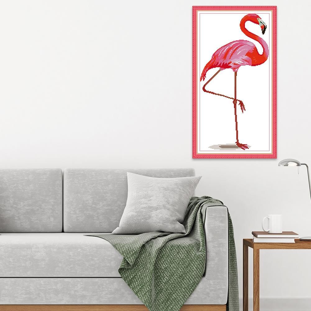 (29*51cm)14ct Stamped Cross Stitch - Flamingo