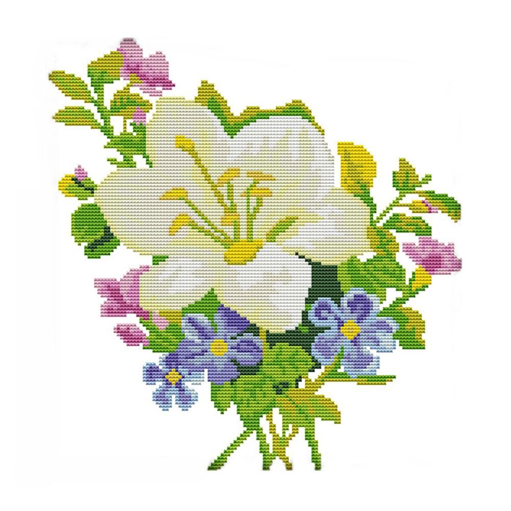 (31*32cm)14ct Stamped Cross Stitch - Flowers