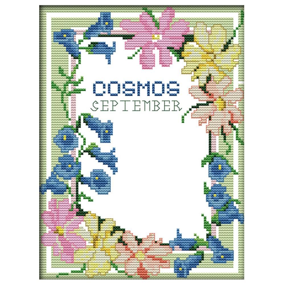 14CT Stamp Print Cross Stitch DIY Photo Frame Needlework Home Decor  R767