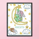 Rabbit Birth 14CT Stamped Cartoon Cross Stitch Canvas Embroidery Kit  C659