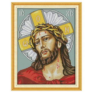 (44*35cm)14ct Stamped Cross Stitch - Distress Jesus