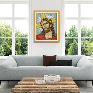 (44*35cm)14ct Stamped Cross Stitch - Distress Jesus