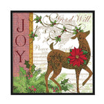 14CT Stamped Cross Stitch Kits DIY Christmas Elk Embroidery 48X48cm  C273