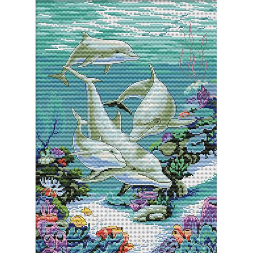 Animals Cross Stitch Kits Canvas Printing DIY Embroidery Crafts  0675