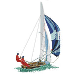 Racing Sports Stamped Cross Stitch Kit 14CT Embroidery Set  Sailboat RA115