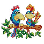 (20*20cm)14ct Stamped Cross Stitch - Parrots Cotton