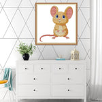 (32*32cm)14ct Stamped Cross Stitch - Mouse