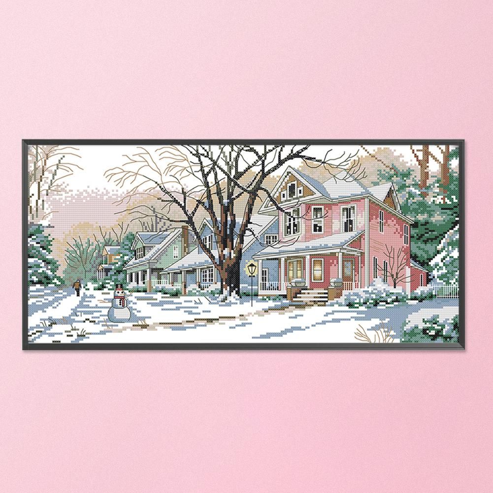 Scenery Cross Stitch Embroidery DIY Landscape Needlework Kits  F767 Snow 2