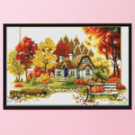 Country House Scenery 3 Strand 11CT Stamped Cross Stitch Kit  Autumn 0149