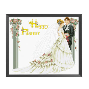 Wedding Day Cross Stitch 11CT Stamped Printed Canvas DIY Embroidery  0063