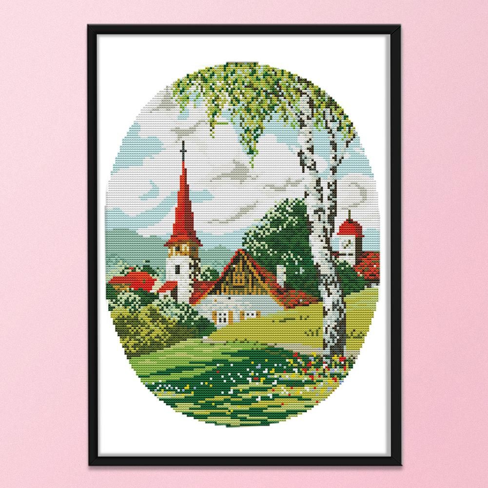 Cross Stitch Kits DIY Spring 14CT Stamped Needlework 29 X 36cm  F699