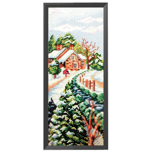 DIY Landscape Cross Stitch 11CT Stamped Needlework  Winter Blessing 1028