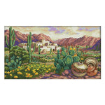 Home Cross Stitch 14CT Stamped Canvas Embroidery  F553 Desert Landscape