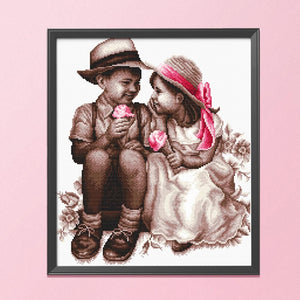 11CT Stamped Cartoon Cross Stitch Canvas DIY Embroidery Needlework  869