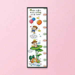 14CT Stamped Cross Stitch Baby Height Chart Needlework Embroidery  K179