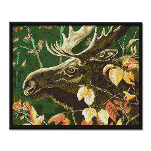 Stamped Cross Stitch Kit Elk 14CT Embroidery DIY Set  Elk Leaves D436