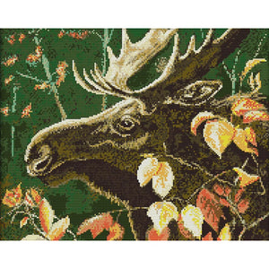 Stamped Cross Stitch Kit Elk 14CT Embroidery DIY Set  Elk Leaves D436