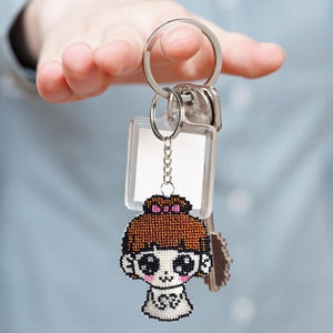 Bead Embroidery Keychain - Girl