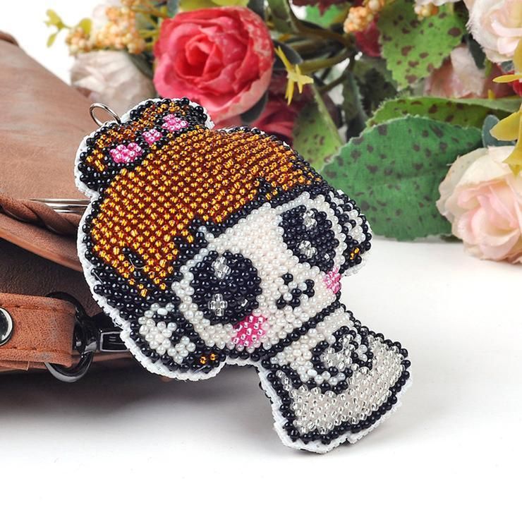 Bead Embroidery Keychain - Girl