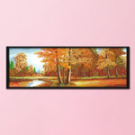 Stamped Cross Stitch Autumn Scenery 14CT Embroidery DIY Set  F014 Woods