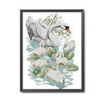 Swan Mother Son Cross Stitch Embroidery DIY 14CT Stamped Needlework  D226