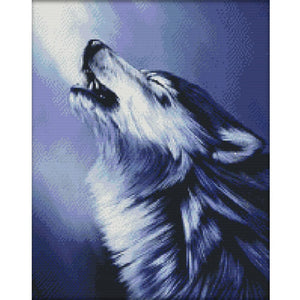 Wolf Howl 14CT Stamped Cross Stitch Embroidery Canvas Needlework  D347