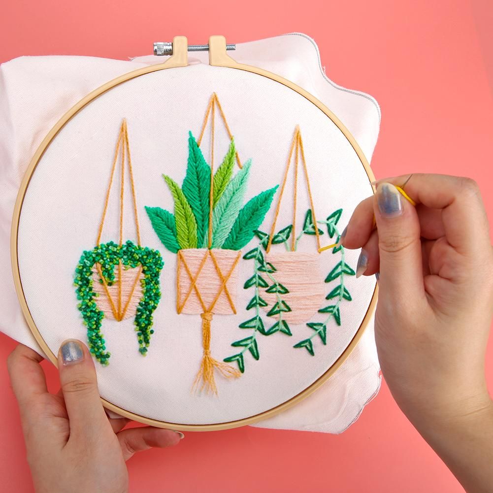 (30*30cm)Embroidery Kit - Plants Basket