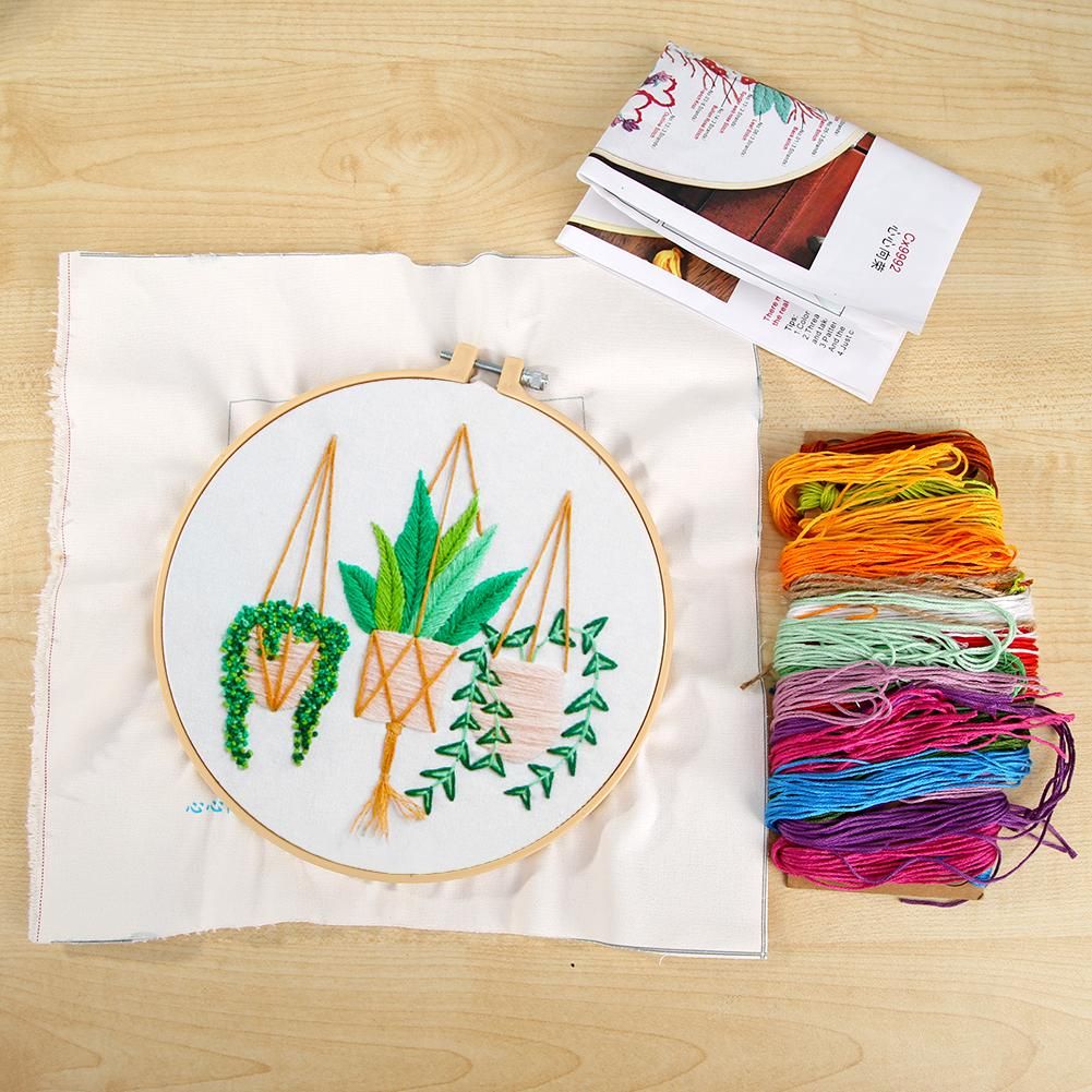 (30*30cm)Embroidery Kit - Plants Basket