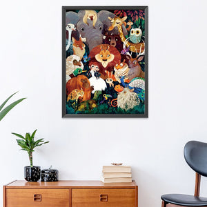 (80*60cm)11CT Stamped Cross Stitch - Animal world