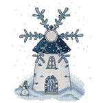 14CT Stamp Cross Stitch DIY Winter Windmill Needlework 21 X 27cm  FA048