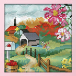 14CT Stamped Cross Stitch Autumn Scenery Needlework Embroidery  F720