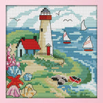 14CT Stamped Cross Stitch Summer Scenery Needlework Embroidery  F719