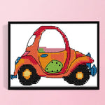 Print Canvas DIY Artwork Needlework 14CT Stamped Kit Cross Stitch  Car