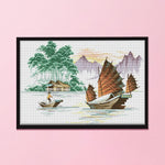 Scenery Cross Stitch Kits Printing DIY Embroidery 11CT Stamped Decor  0823