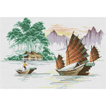 Scenery Cross Stitch Kits Printing DIY Embroidery 11CT Stamped Decor  0823