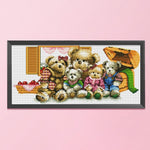 11CT Stamped Cross Stitch Kits DIY Happy Family Needlework Decor  0670