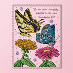 Stamped Cross Stitch Butterflies Plants 2 Strand 14CT Embroidery Set  D764