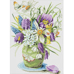 Flowers Cross Stitch 11CT Stamped Canvas DIY Embroidery Needlework  0680