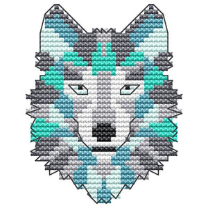 Printed Canvas Cross Stitch DIY Embroidery Needlework Sets (DA419 Wolf)