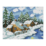 14CT Stamp Cross Stitch Kits DIY Winter Needlework Craft 29 X 22cm  F432