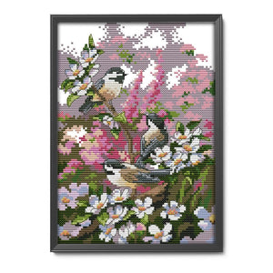 14CT Stamped Cross Stitch Needlework Kits DIY Cotton Thread  D514 Birds