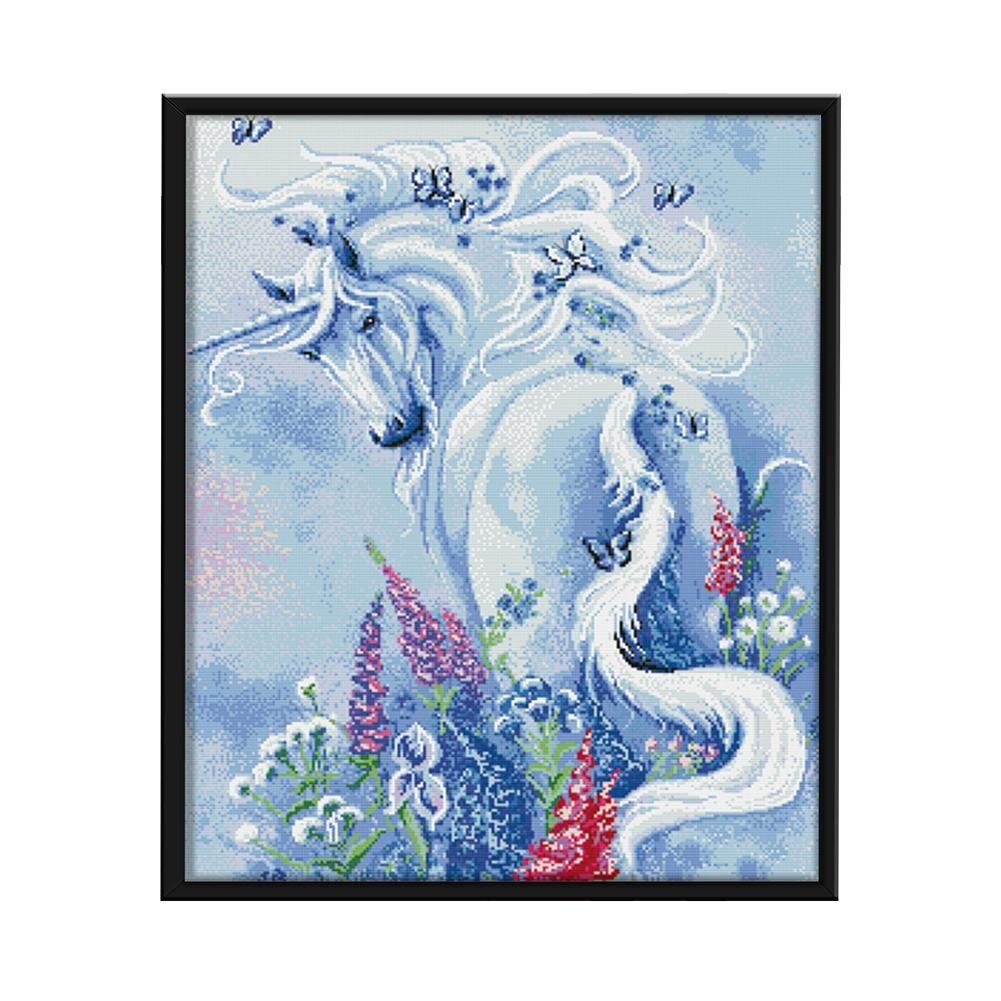 Animals Cross Stitch Kits Canvas Printing DIY Embroidery DMC Crafts  0819