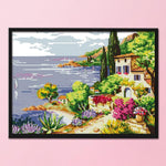 Beachscape 2  Cross Stitch 14CT Stamped Print On Canvas Needlework  F492