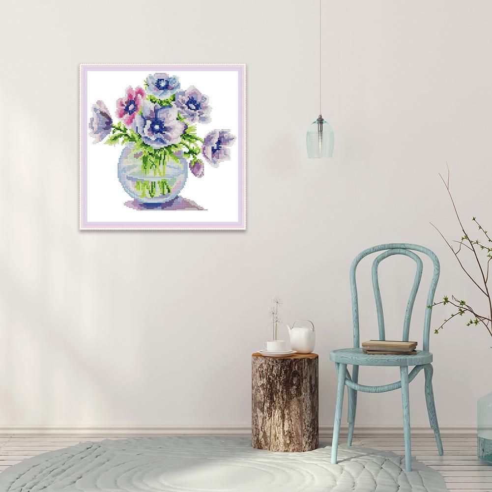 (29*29cm)14ct Stamped Cross Stitch - Flowers