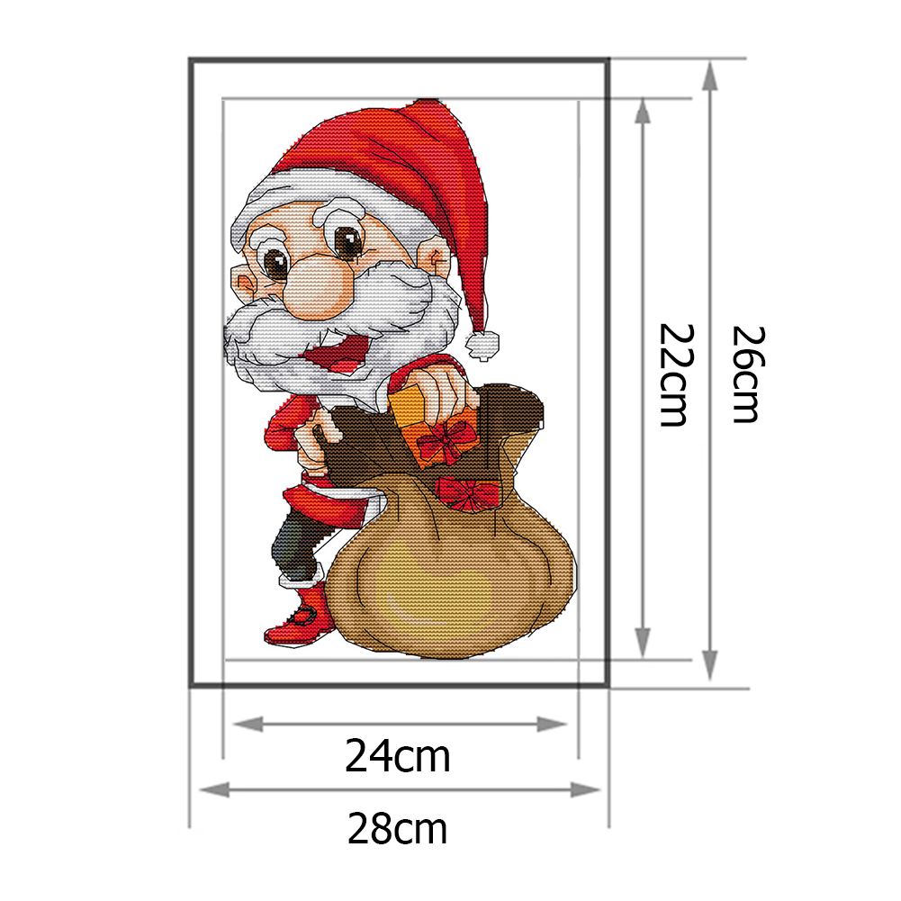 (22*35cm)14ct Stamped Cross Stitch - Santa Claus