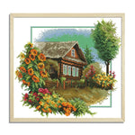 Cross Stitch Embroidery Kit DIY 14CT Stamped Handwork  F454 House Flower