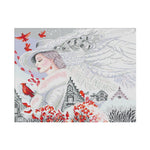 Stamped Cross Stitch Kit Woman 14CT Embroidery DIY Set  Woman Birds RA222